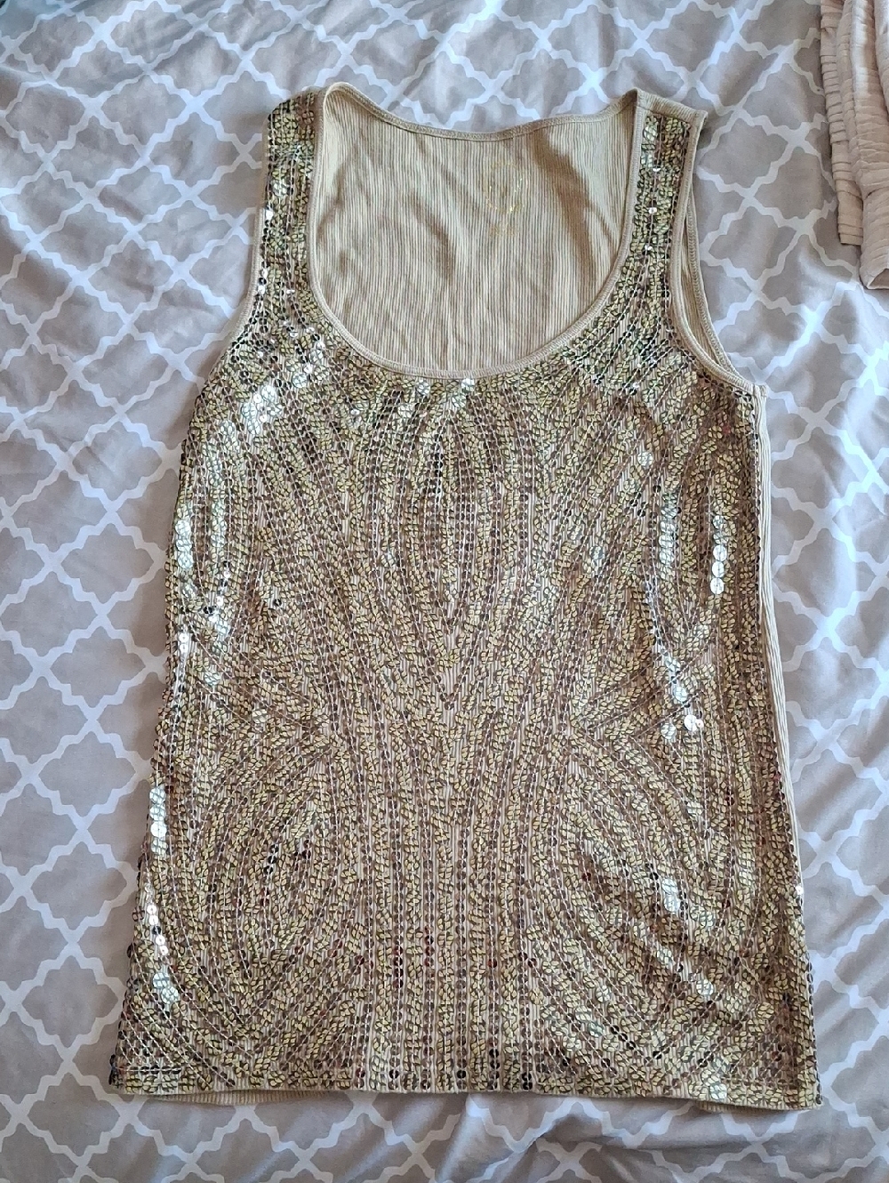 Michael Kors Gold Sequin Tank Top